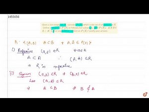 Given a non-empty set `X`\n, consider `P\\ (X)`\nwhich is the set of all subsets of `X`\n. Define
