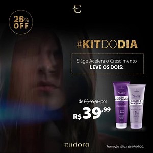 Kit Siàge Acelera o Crescimento Shampoo Condicionador de R$55,98 Por R$39,99. E Você Ainda Por Parcelar Em 2x, Aproveite! | Eudora