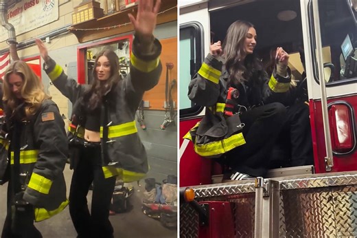 Clout-chasing models turn NYC fire station into their own sorority house — as they hang off trucks, take photos for personal social media