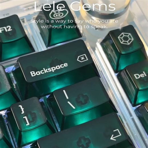 LeleLab on Instagram: "Green Gem in the Wild 🌿 High-Transparent Peridot Keycaps from Lelelab’s Gem Collection Inspired by the rare peridot gemstone, this shade of green is pure magic: vibrant yet elegant, like sunlight filtering through a forest of emeralds. Crafted with ultra-high-transparent material, each keycap shines with a crystal-clear luster, catching light from every angle to cast soft, jewel-like glows across your setup. The smooth, polished surface feels silky under your fingertips—t