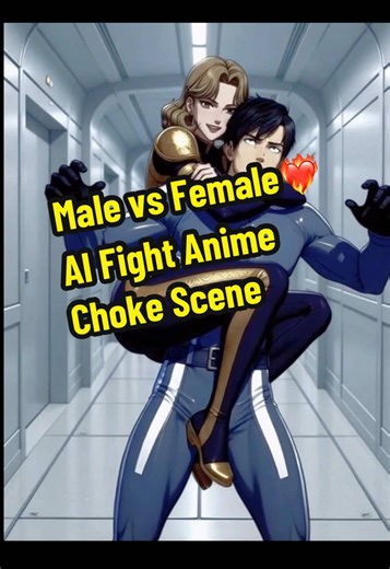 女性スパイと男戦闘員の格闘シーン