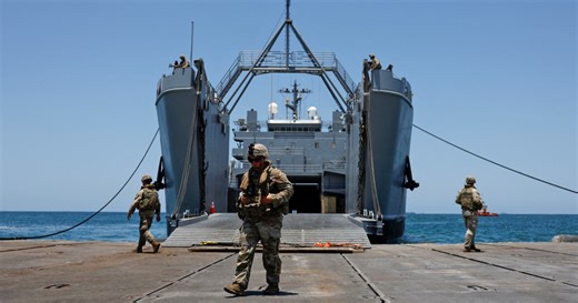 Reporters get rare glimpse of the U.S. military's troubled pier system in Gaza