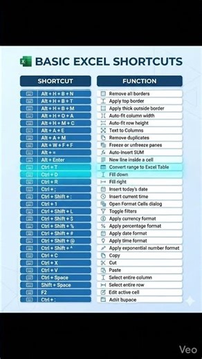 Basic "EXCEL" Shortcut sssss