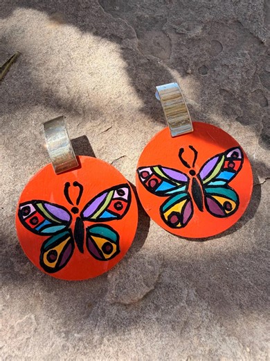 Earrings| Hand Painted | Butterfly - Etsy