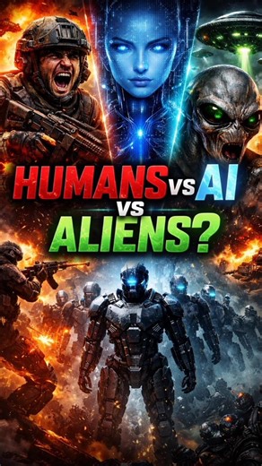 Future War: Humans vs AI vs Aliens – Who Will Survive? 😱#future #ai#aliens #facts #shorts