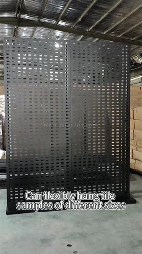 The perforated board display stand can flexibly arrange samples, saving you half of the space.