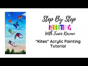 Acrylic Painting Tutorial "How To Paint Kites" Easy, Simple For Beginners