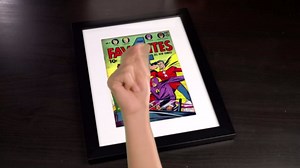Americanflat 12x15.5 Comic Book Frame with Polished Plexiglass - Use as 6x10 with Mat or 12x15.5 Without Mat - Engineered Wood Frame with Hanging Hardware Wall Display - Black