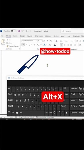 I can do knife in a second on word using keyboard #academicwriting #keyboard #tricks