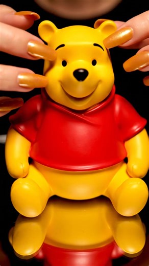 Winnie The Pooh Figure Tap and Scratch ASMR #asmr #winniethepooh #nails | Aura Soft Sounds