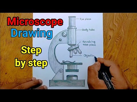 Microscope drawing/Easy way to draw microscope step by step