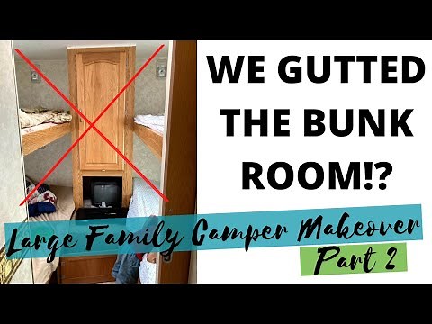 How to Remove Camper Bunkbeds - Fitting 6 boys in 1 room!? {LARGE FAMILY CAMPER MAKEOVER part 2}