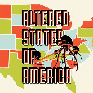 The Altered States of America, Illustrated Map Featuring Iconic Scenes From Sci-Fi, Horror & Fantasy Films