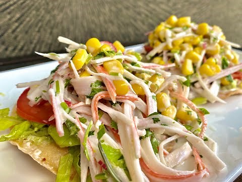La más deliciosa Tostada de Surimi Arreglado