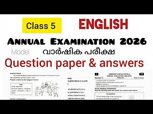 Class 5 English / Annual Exam model question paper with answers
