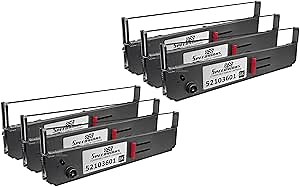 SPEEDYINKS Compatible Printer Ribbon Cartridge Replacement for Okidata 52103601 (Black, 6-Pack) Compatible with Microline 393 393Plus 393C 393CPlus 395 395C