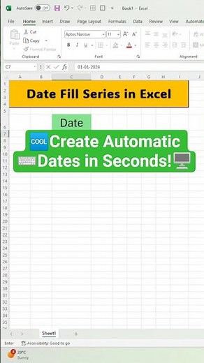 Auto-Fill Dates in Excel | Create Automatic Dates in Seconds! #ExcelDateSeries #ExcelTips
