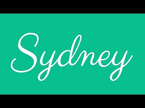 Learn how to Sign the Name Sydney Stylishly in Cursive Writing