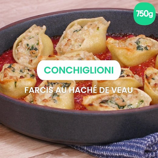 Le petit truc en de ces conchiglioni farcis : le haché de veau ! Saveurs et régalade sont au RDV 😋 La recette > https://bit.ly/3celCEL | 750g : Recettes de cuisine