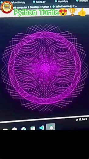 Python turtle module ll turtle in python 😍🏆👍🎯#shortsfeed #viral #shorts