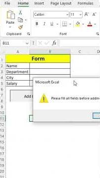 Excel Smart Trick: Data Entry Form in 1 Click 🤯 #Shorts