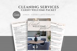 Cleaning Services Client Welcome Packet, Editable Client Onboarding Template, Client Welcome Kit Made With Canva, Cleaning Client Packet - Etsy