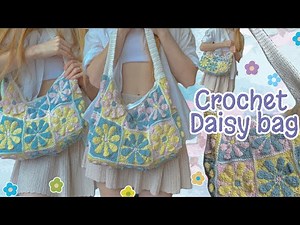 CROCHET flower granny square BAG 🌸 / with zipper and without