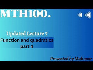 mth100 short lecture # 7 |vu short lecture | by Mahnoor