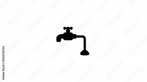 Fantastic water Tap concept icon animation.Fantastic water Tap sing.Fantastic water Tap icon.water drips from the tap. water scarcity concept.