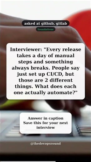 CI vs CD, what each actually automates | DevOps interview