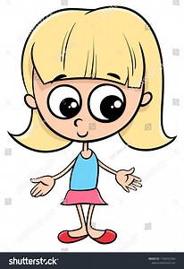 Cartoon Illustration Cute Little Girl Character Stock Vector (Royalty Free) 1106922584 | Shutterstock