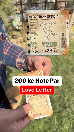 Nikhil Saini on Instagram: "Note par Love letter❤️ Does writing anything on the bank note makes it invalid ? - No, Bank notes with scribbling are not invalid & continue to be legal tender - Under the Clean Note Policy, people are requested not to write on the currency notes as it defaces them & reduces their life . . #finance #reelkarofeelkaro #bank #knowledge"