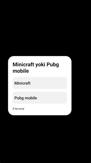 Minicraft yoki Pubg mobile