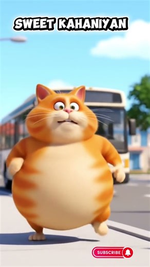 Chubby Cat Misses the Bus 😹🚌 | Funny 3D Animated Cat Short