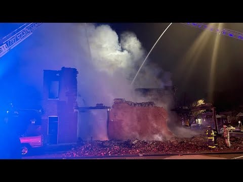 Building collapses after catching on fire in south St. Louis
