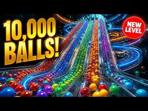 10000 Balls Simulation 🔴 Balls on Escalator 3 0 Satisfying Marble Run Physics Animation 4K