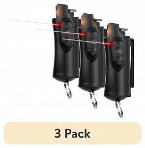 (3 pack) Guard Dog Security Pepper Spray with Laser Sight, 16 ft Range, 0.5 oz, Black, Keychain, 1 pack, New, Pocket Pepper Spray