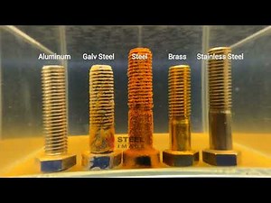 Aluminum, Zinc, Steel, Brass and Stainless Steel Corroding in Water