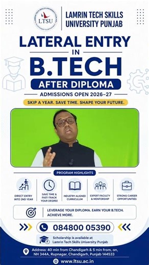 B.Tech Lateral Entry Admissions Open 2026-27 | Upgrade Your Future