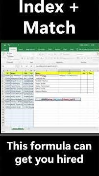 INDEX + MATCH in 60 Sec 🔥 | Excel Formula for Jobs