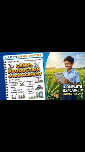 Crops production and management || class 8th || science Notes