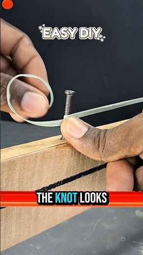 Simple Knot Trick to Tie a Rubber Band Tightly to a Nail #shorts