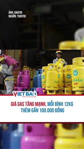 Giá gas tăng mạnh, mỗi bình 12kg thêm gần 100.000 đồng #vietbao #vietbaovn #tintuc #gas