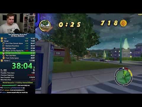 Simpsons: Hit & Run All Story Missions Speedruns for 1:16