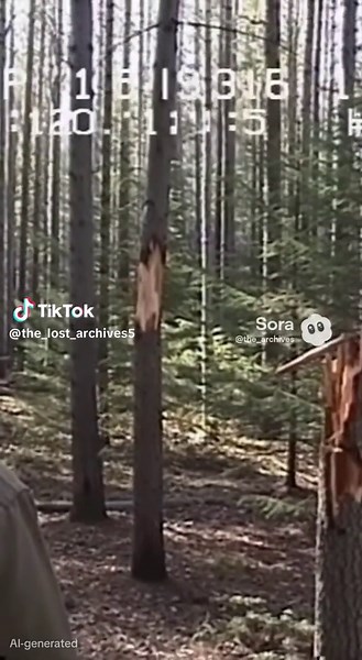 📼 Case File 868: Broken Tree Line Something strong moved through here. #fyp #cryptid #forest #bigfoot #creepy