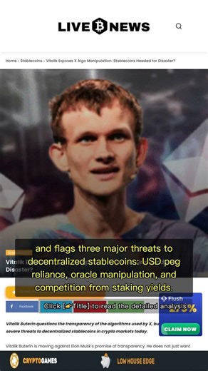 🧐👉 Vitalik Buterin Warns: X Algorithm Risks and Stablecoin Triple Threat Revealed #QixNewsAI
