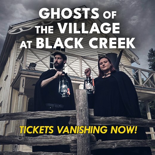 5.4K views · 87 reactions | Don’t miss your chance to explore Toronto’s famously HAUNTED pioneer village! You might’ve toured the village on a school trip—but you haven’t truly experienced it until you’ve faced it after dark.  Will you dare to step inside the eerie buildings, uncover the spine-tingling secrets that only come out at night, and leave with a ghost story of your own? Claim your spot before it fades away... | The Haunted Walk | Facebook