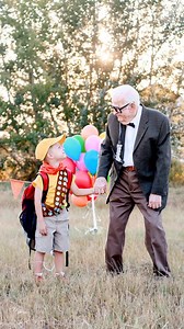 303K views · 17K reactions | This little boy's "magical" birthday photo shoot is one for the adventure book – posing with his great grandparents as characters from the boy's favorite film, the beloved 2009 Disney/Pixar film "Up"! https://abcn.ws/2USvQRj | ABC News | Facebook