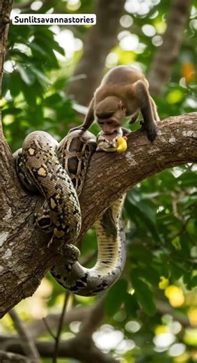 SNAKE VS MONKEY | The Hidden Predator #shorts #viralshorts