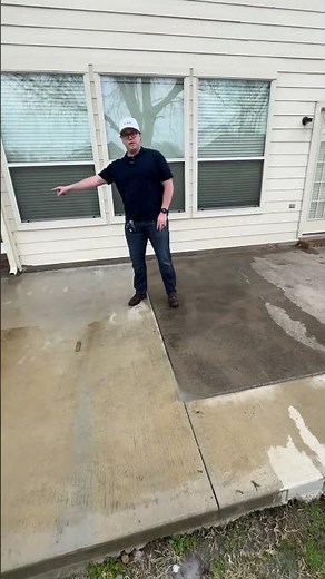 Concrete patio resurfacing Before and After of Patio that was two different colors #shorts